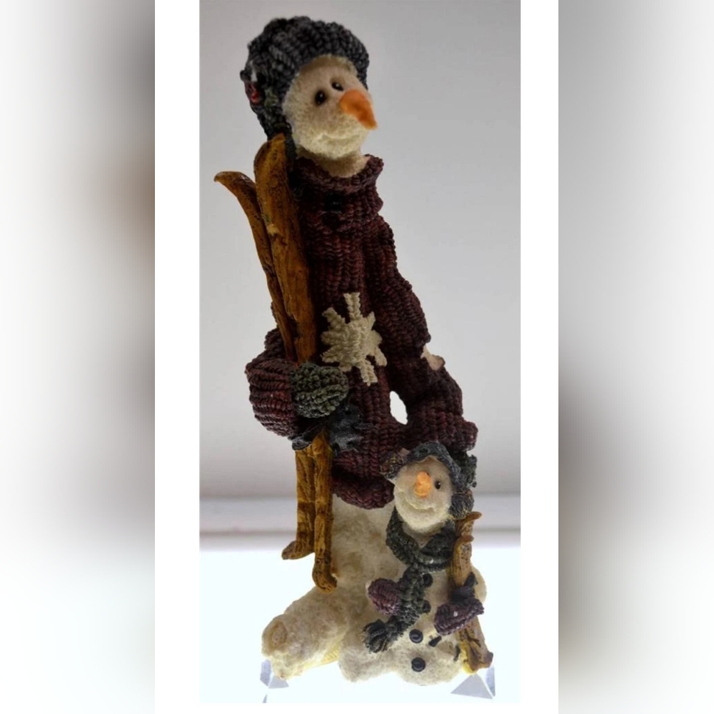 Snowman Ceramic Figurine with Child - Multicolor